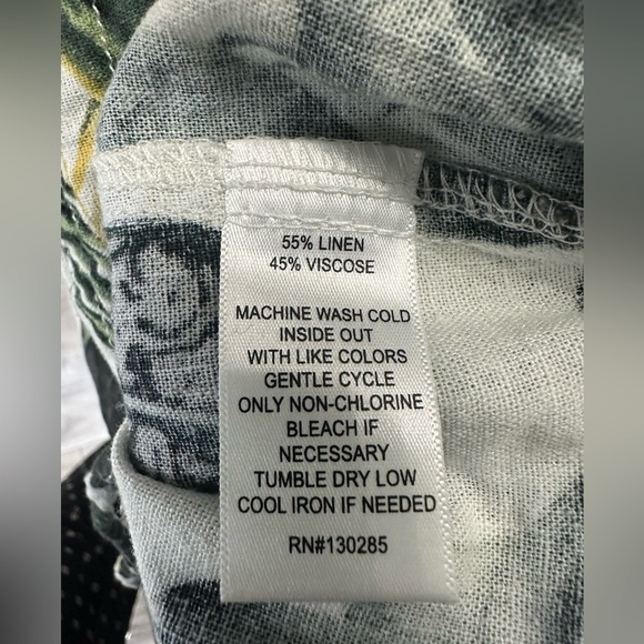 Per Se Women's Tropical Palm Linen Blend Wide Leg Pants Size Medium NWOT! - Picture 4 of 4